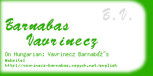 barnabas vavrinecz business card